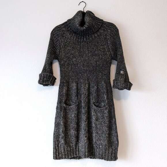 NWT Turtleneck Cable Knit Mini Sweater Dress - Picture 3 of 8